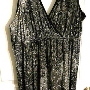 Dream Dance Peacock Print Maxi Dress XL Sequin Embellished Sleeveless